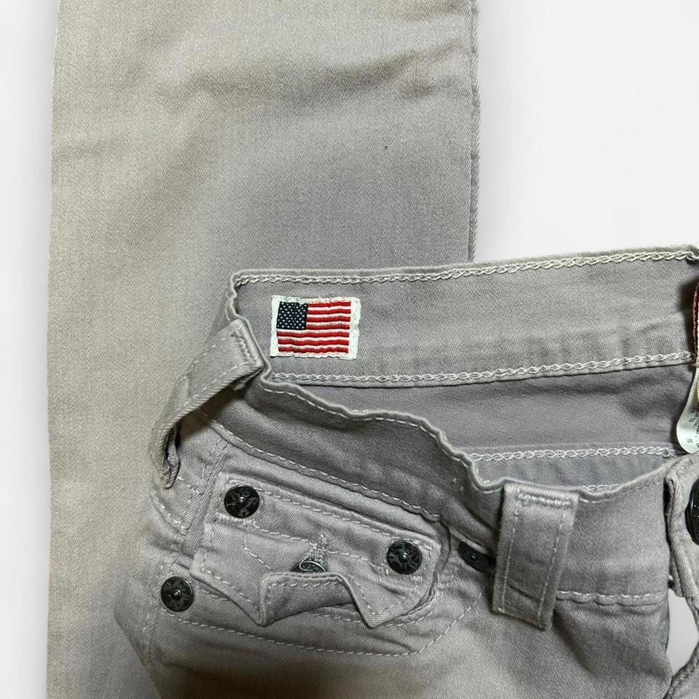 True Religion Womens Gray Skinny Jeans Low Rise Flap Pocket Made in USA Size 27 - Picture 3 of 8